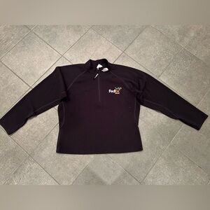 Women’s North Face Half-Zip FedEx Racing Logo Black Fleece in Size XL